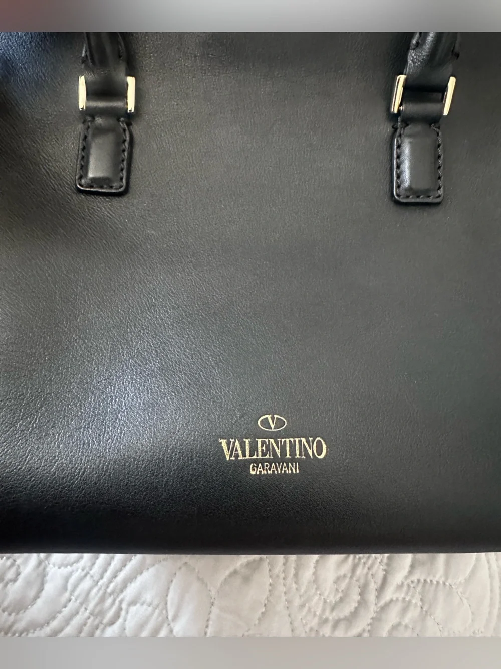 Valentino Garavani Black Leather Rockstud Purse
